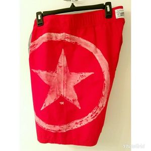 Mens Converse One Star Swimming trunks red sz M
